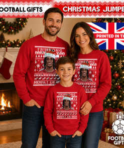 Frimpong Merrily On High Red Christmas Jumper Jeremie Frimpong Liverpool Jumper - Image 3