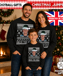 Deck The Hall Black Christmas Jumper Lewis Hall Newcastle Jumper - Image 3