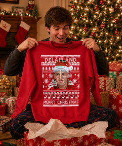 Delapland Red Christmas Jumper Liam Delap Nottingham Forest Jumper - Image 4