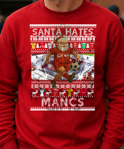 Santa Hates Mancs Liverpool Red Christmas Jumper