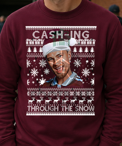 Cash-ing Through The Snow Burgundy Christmas Jumper Matty Cash Aston Villa Jumper