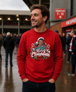 The FG Christmas Jumper Collection Merry Cloughmas Red Forest Christmas Jumper - Image 2