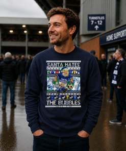 Santa Hates The Bubbles Millwall Navy Christmas Jumper - Image 2