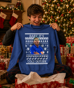 Baby It's Cold Outside Morgan Rogers Blue Christmas Jumper Chelsea Jumper - Image 4