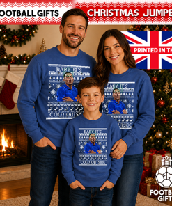 Baby It's Cold Outside Morgan Rogers Blue Christmas Jumper Chelsea Jumper - Image 3