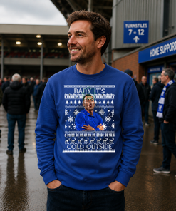 Baby It's Cold Outside Morgan Rogers Blue Christmas Jumper Chelsea Jumper - Image 2