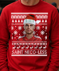 Saint Neco-Less Red Christmas Jumper Neco Williams Nottingham Forest Jumper