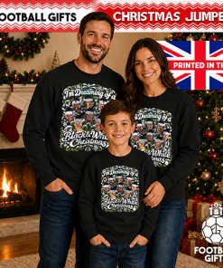 I'm Dreaming Of A Black & White Christmas Black Newcastle Christmas Jumper - Image 3