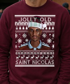 Jolly Old Saint Nicolas Burgundy Christmas Jumper Nicolas Jackson Villa Jumper