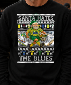Santa Hates The Blues Norwich City Black Christmas Jumper