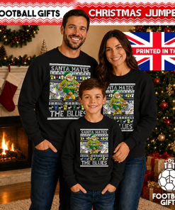 Santa Hates The Blues Norwich City Black Christmas Jumper - Image 3