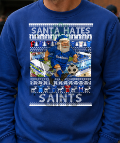 Santa Hates Saints Blue Portsmouth Christmas Jumper