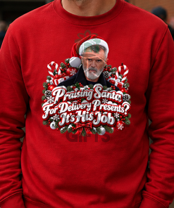 The FG Christmas Jumper Collection Praising Santa Red Christmas Jumper