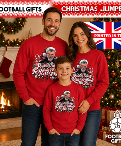 The FG Christmas Jumper Collection Praising Santa Red Christmas Jumper - Image 3