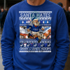 Santa Hates Green & White Hoops Blue Rangers Christmas Jumper