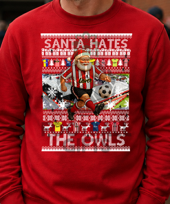 Santa Hates The Owls Sheff Utd Red Christmas Jumper