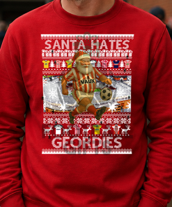 Santa Hates Geordies Red Sunderland Christmas Jumper