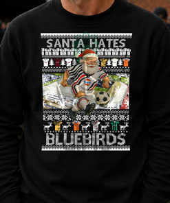 Santa Hates Bluebirds Swansea City Black Christmas Jumper