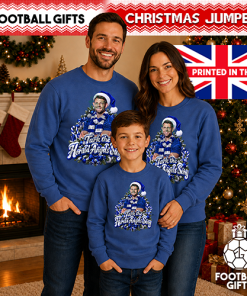 The FG Christmas Jumper Collection Tark The Herald Angels Sing Blue Everton Christmas Jumper - Image 4
