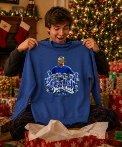 The FG Christmas Jumper Collection Walking In A Grealish Wonderland Blue Everton Christmas Jumper - Image 4