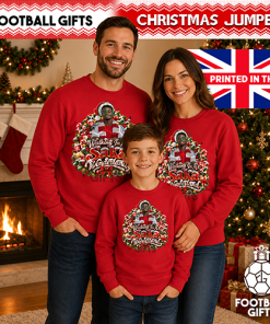 The FG Christmas Jumper Collection Walking In A Saka Wonderland Red Arsenal Christmas Jumper - Image 3