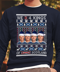 We 4 Kings Of Scotland Navy Christmas Jumper Scotland Jumper