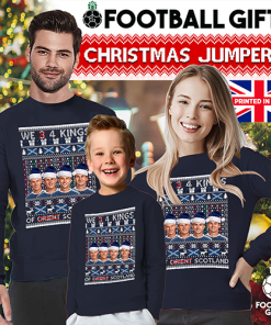 We 4 Kings Of Scotland Navy Christmas Jumper Scotland Jumper - Image 2