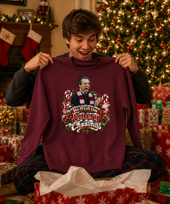 The FG Christmas Jumper Collection Emery Christmas Burgundy Villa Christmas Jumper - Image 4