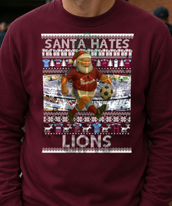 Santa Hates Lions West Ham Burgundy Christmas Jumper
