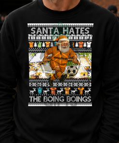 Santa Hates The Boing Boings Wolves Black Christmas Jumper