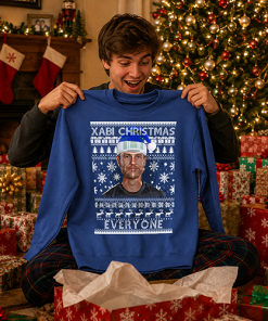 Xabi Christmas Everyone Blue Christmas Jumper Xabi Alonso Chelsea Jumper - Image 4