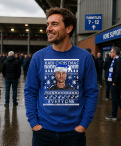 Xabi Christmas Everyone Blue Christmas Jumper Xabi Alonso Chelsea Jumper - Image 2