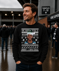 We Wissa You A Merry Christmas Black Christmas Jumper Yoane Wissa Newcastle Jumper - Image 2