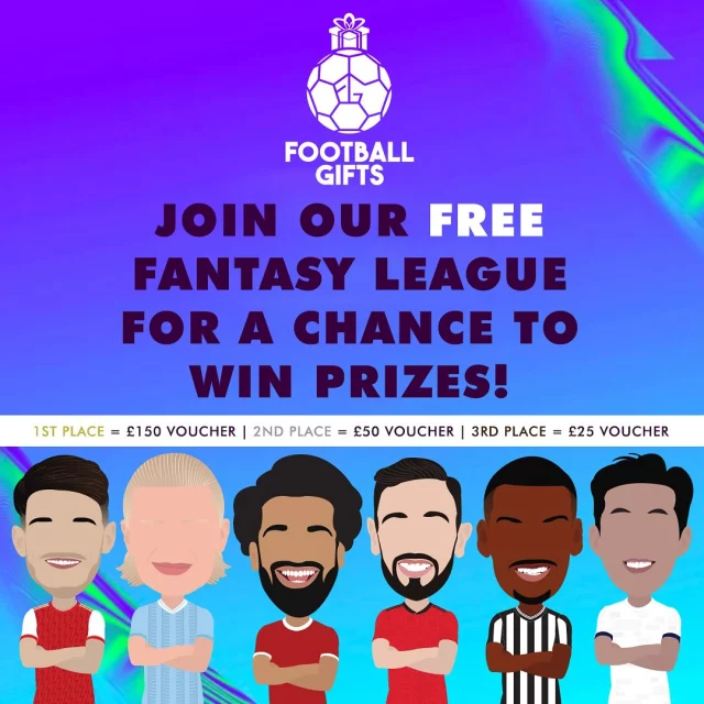 Less than one week until the return of the Premier League and FPL. You’ve got until Friday to join our FREE league and be in with a chance of winning some great prizes. Details below:

Join our free Fantasy league for a chance to win prizes! 🏆 
 
🥇= £150 voucher to spend at www.footballgifts.co.uk

🥈= £50 voucher to spend at www.footballgifts.co.uk

🥉= £25 voucher to spend at www.footballgifts.co.uk
 
RULES TO ENTER:
 
1.  Follow us on either Facebook or Instagram
2.  Like and share this post
3.  Tag 2 friends in the comments

IF YOU DO NOT PERFORM ALL 3 STEPS, YOU WILL NOT BE ELIGIBLE FOR THE PRIZES.
You must be a resident of the United Kingdom to be eligible.
Entries to the league close at 7:00pm – Friday 16th August 2024
 
League Code: ib6zcd

https://fantasy.premierleague.com/leagues/auto-join/ib6zcd
