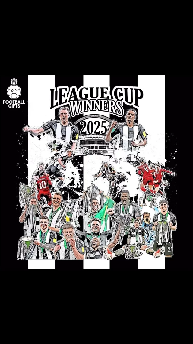 The wait is over! ⚫️⚪️ No, not for us to post something on social media but for Newcastle to win a major trophy 🏆 Celebrate the League Cup win with our new range. Check the link in our bio 🎁